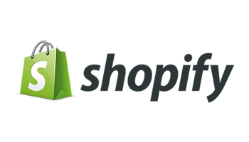 The logo for shopify is a green shopping bag with the letter s on it.