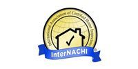 InterNACHI certification logo with a house outline in a gold seal and blue ribbon