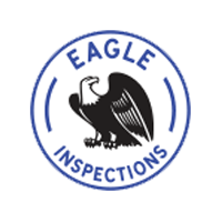 Eagle Inspections logo with a black eagle centered in a blue circular emblem