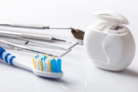 set of different tools for dental care