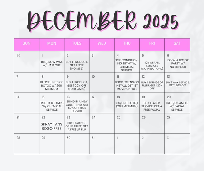 December 2025 Specials