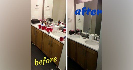 Before-After party cleaning