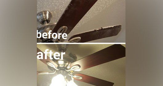 Ceiling fan cleaning