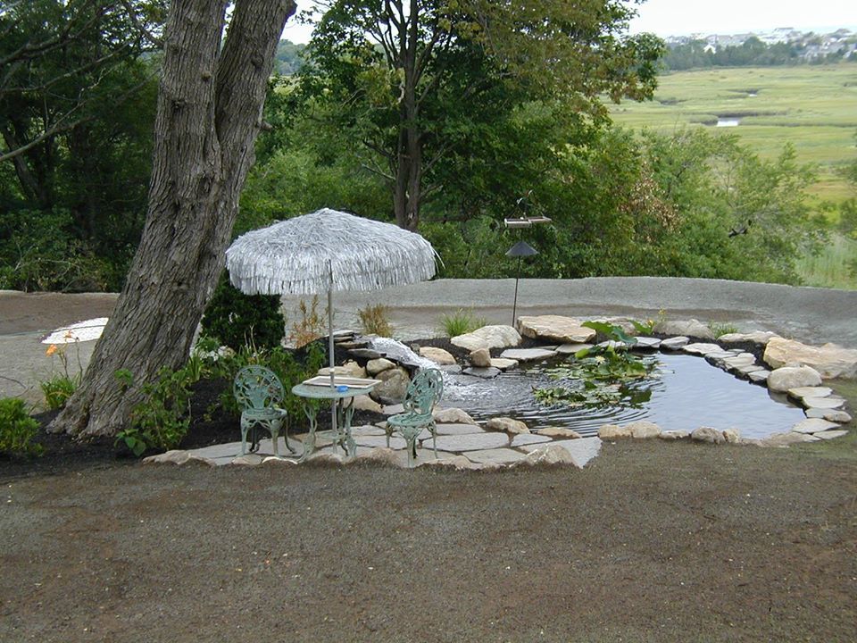 Pond with waterfall