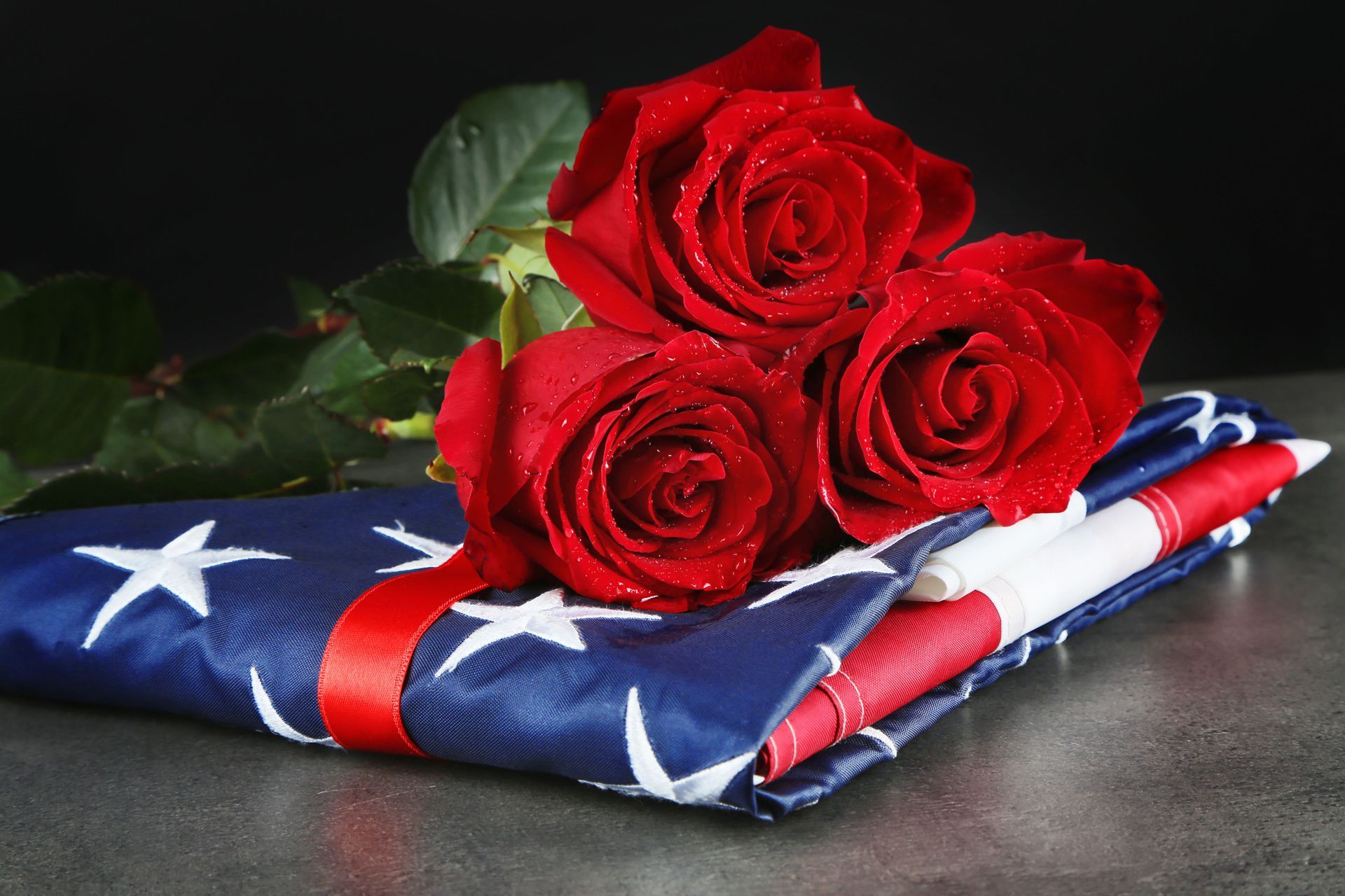 Military Memorial Flag Roses