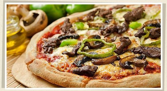 Pizza with mushroom toppings