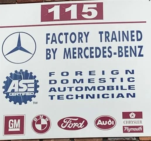 Sign for an auto repair shop, stating 