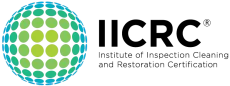 IICRC logo with multicolored globe icon and black text for Institute of Inspection, Cleaning and Restoration Certification