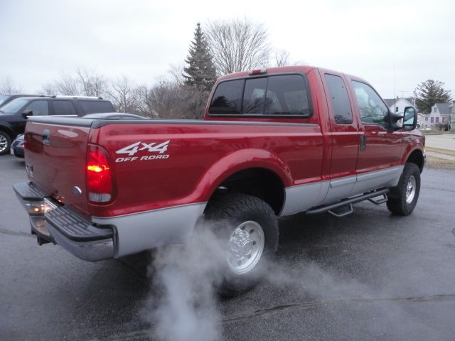red pick-up truck back view