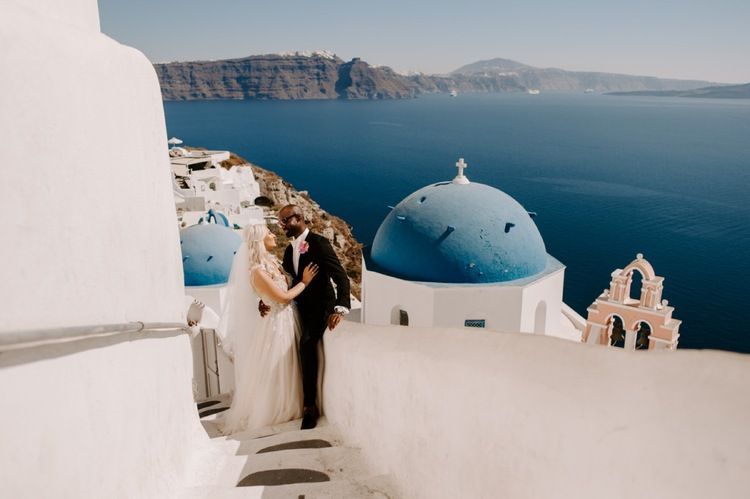 destination wedding, Greece, Wedding, mixed couple, interracial couple, international couple