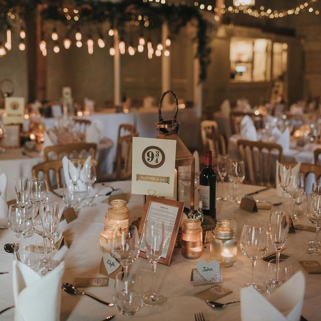 A magical Harry Potter-themed wedding with class tables
