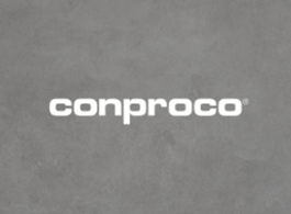 White “conproco” logo on a gray background.
