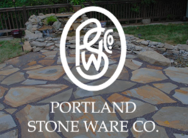 Portland Stone Ware Co. logo on a stone path background