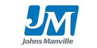 Johns Manville logo in blue and white