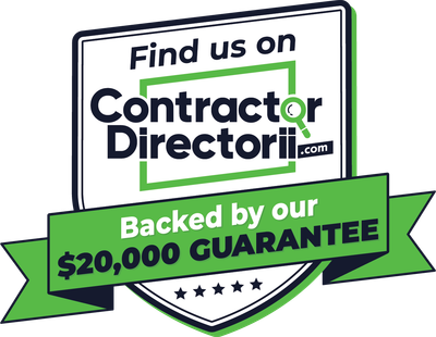Contractor Directorii.com badge with $20,000 GUARANTEE