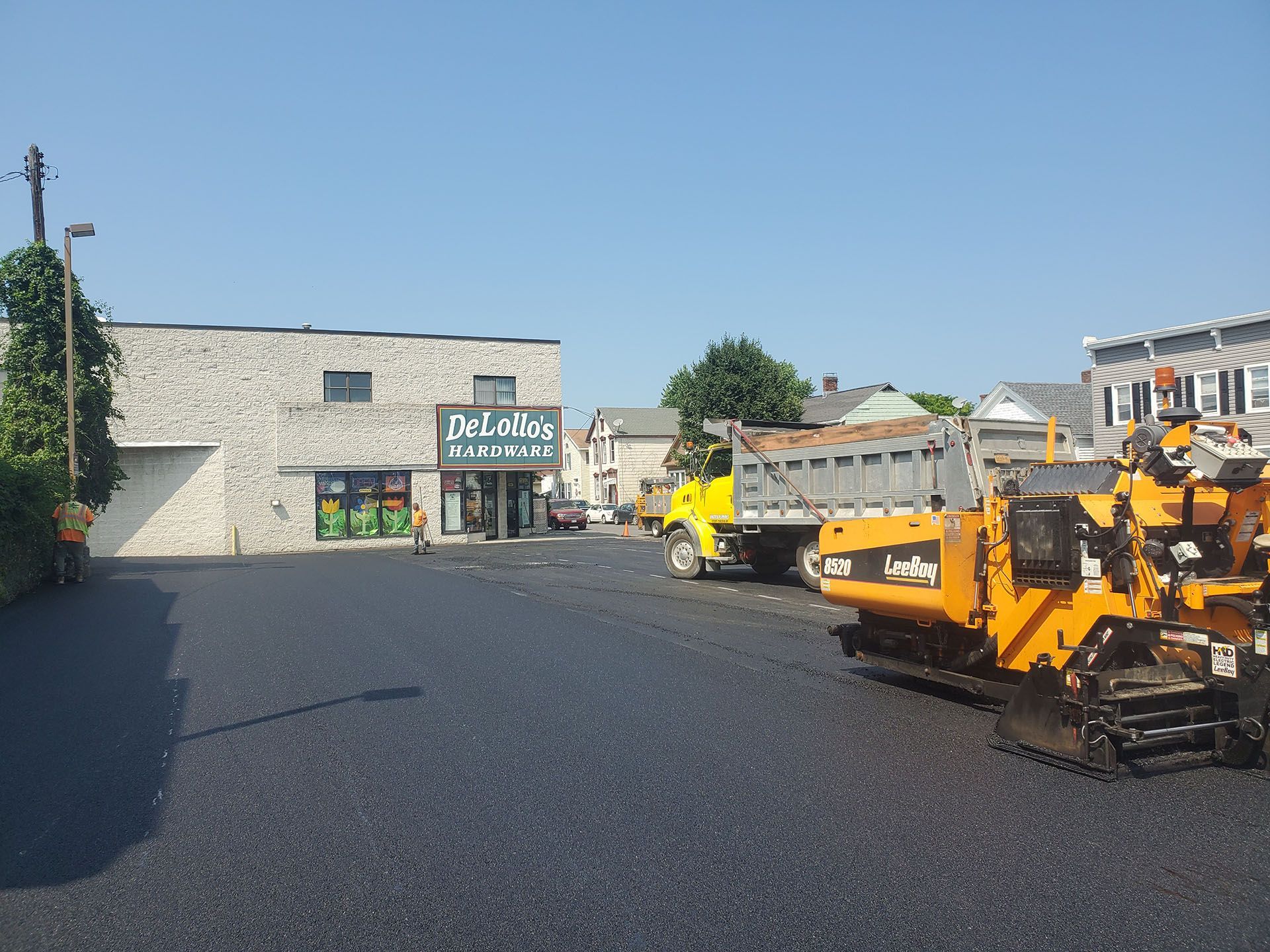 parking lot paving job in progress