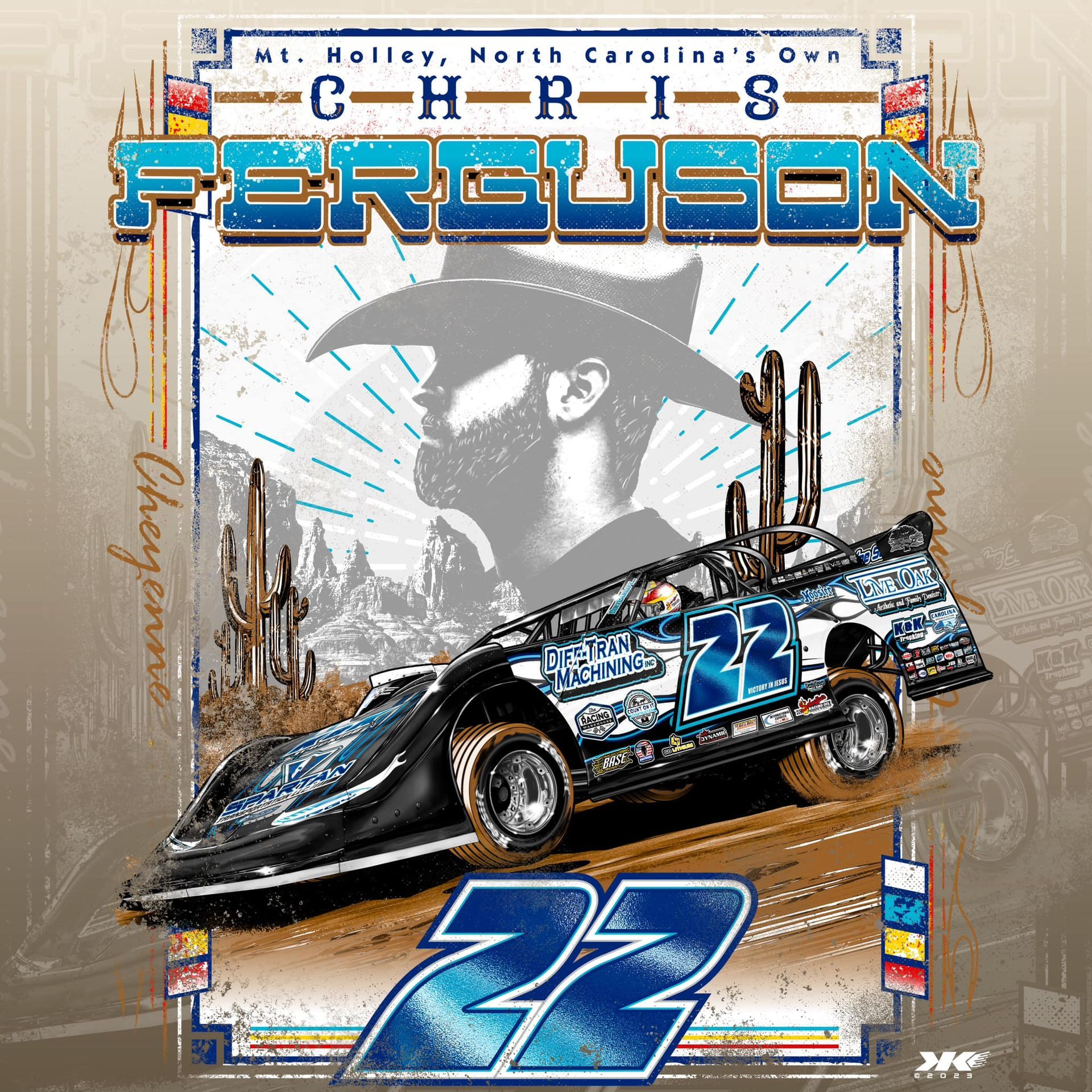 A race car with the number 22 on it