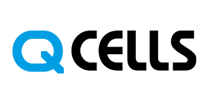 The q cells logo is blue and black on a white background.