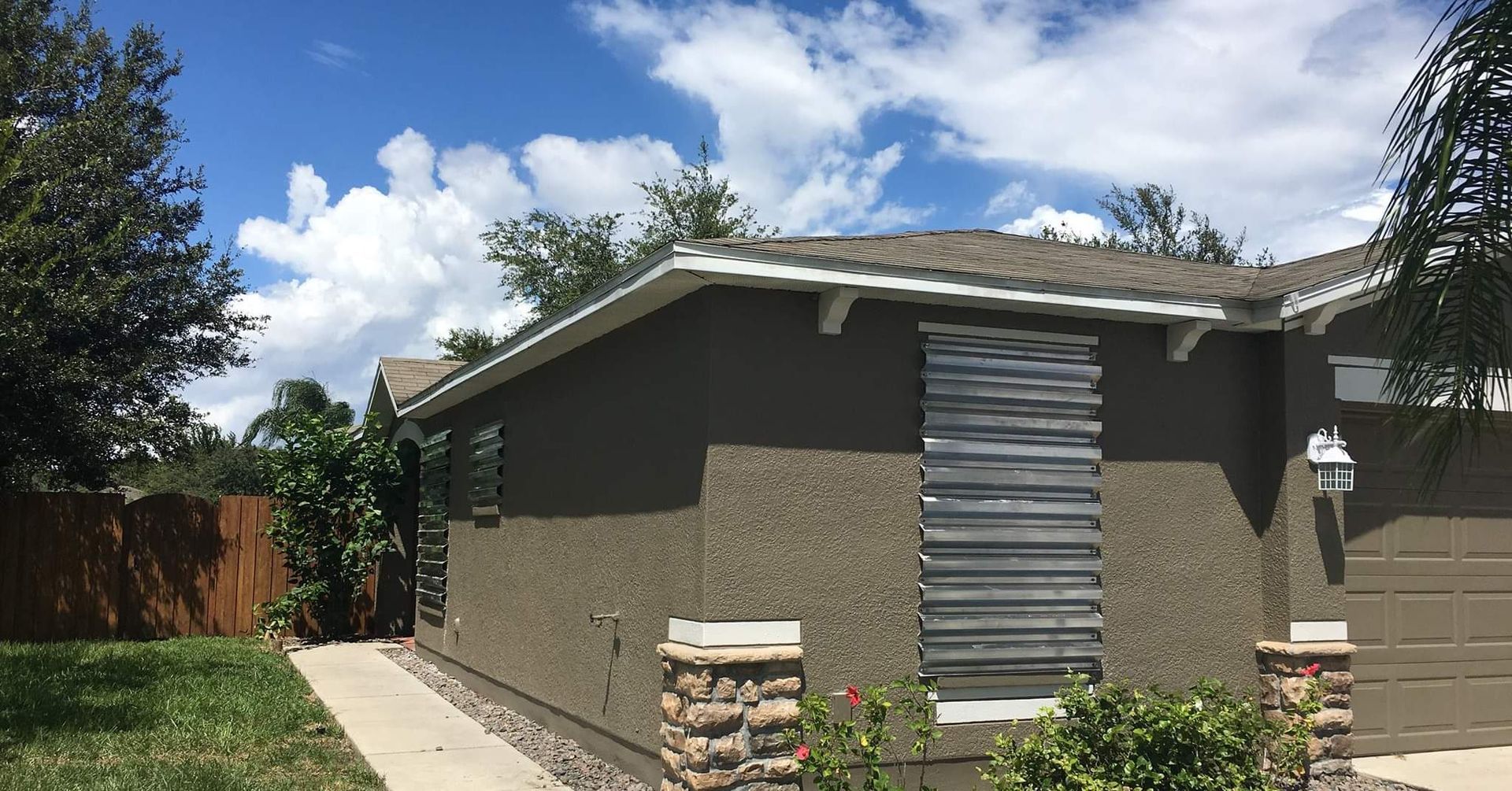 A house with a window shutter