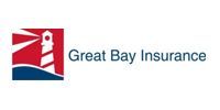 Great Bay Insurance logo with red, white, and blue lighthouse icon and teal text