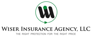 Wiser Insurance Agency, LLC logo with black and green emblem and tagline "The Right Protection for the Right Price"