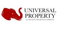 Universal Property logo with red elephant and black text on white background