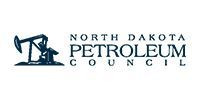North Dakota Petroleum Council logo with black oil rig silhouette and text on white background