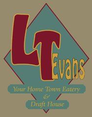 A logo for lt evans your home town eatery and draft house