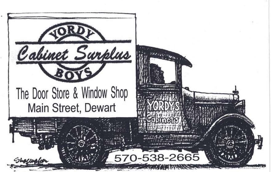 A black and white drawing of a cabinet surplus boys truck