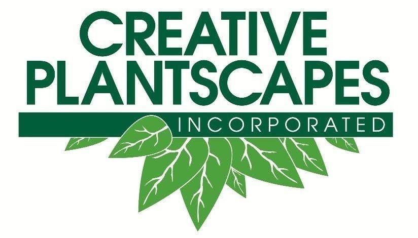 A logo for creative plantscapes incorporated with green leaves