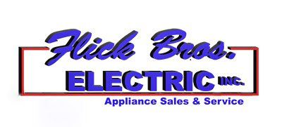 A logo for nick bros electric appliance sales and service