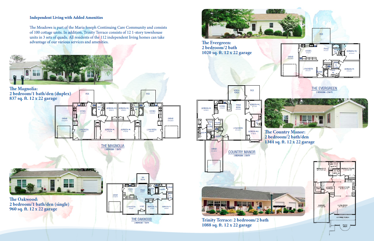A brochure with a picture of a house and a floor plan of a house.