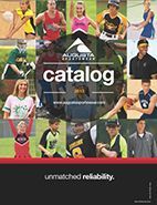 A catalog with a collage of pictures of people playing sports.