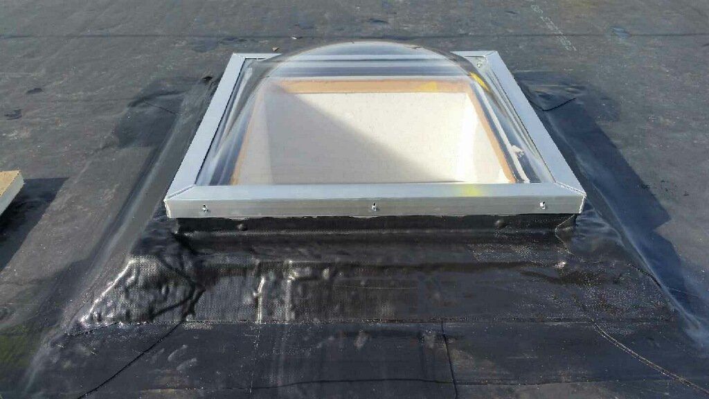 A skylight on the roof of a building