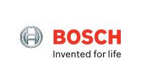 Bosch logo with red wordmark and gray emblem, tagline “Invented for life” underneath
