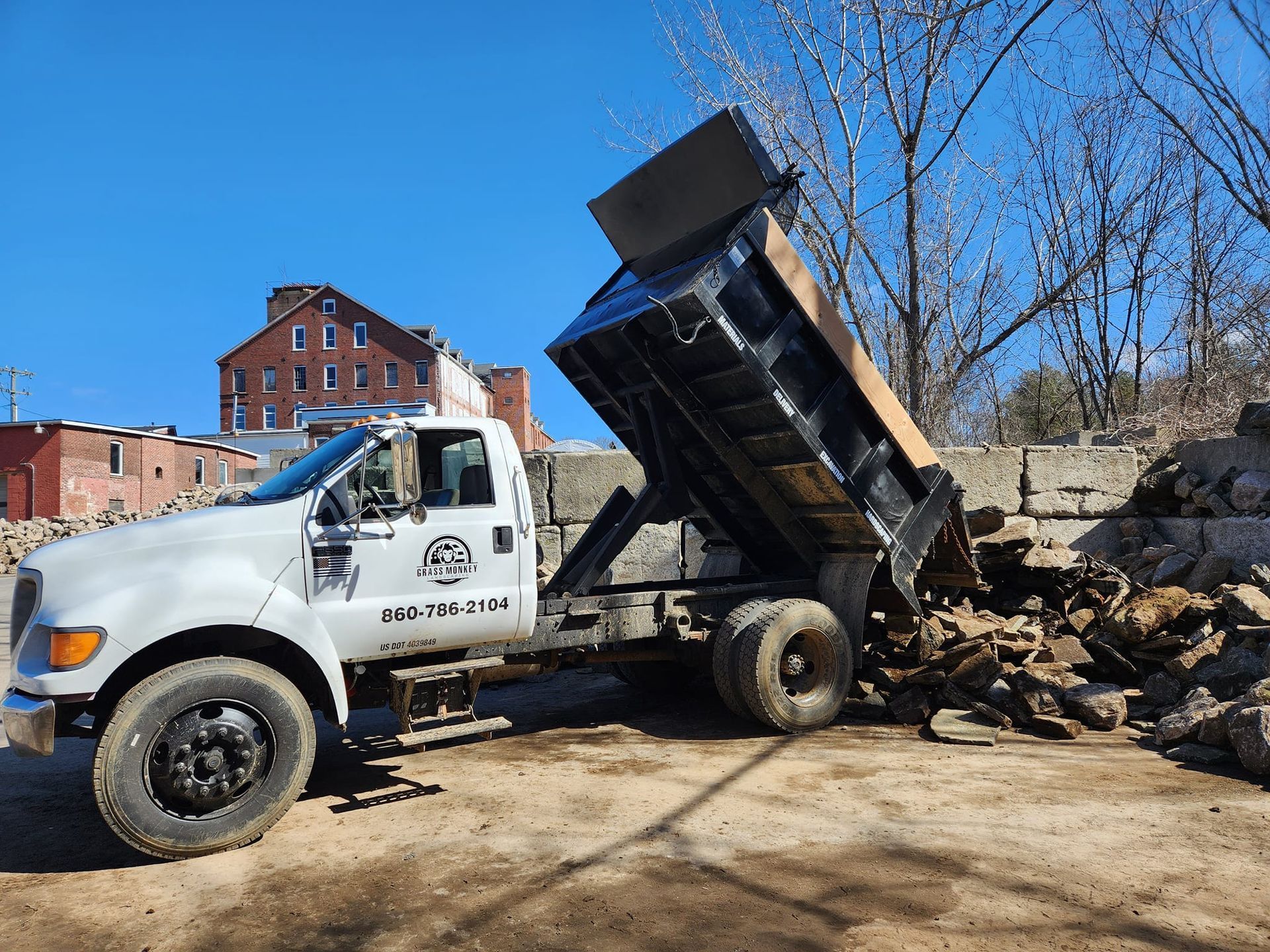 truck dumping gravel