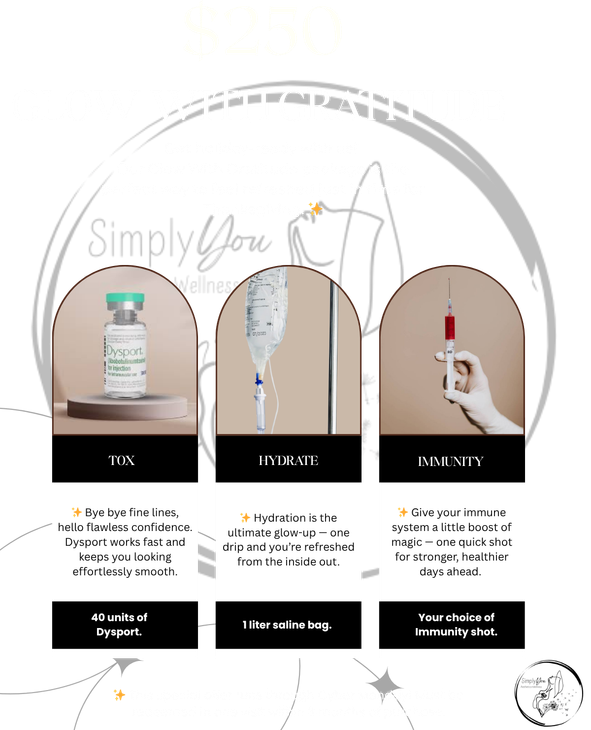 Infographic: Medical treatments, including Botox, IV drips, and immunity injections.