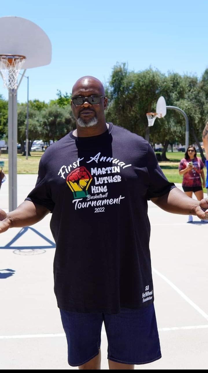 man on basketball court