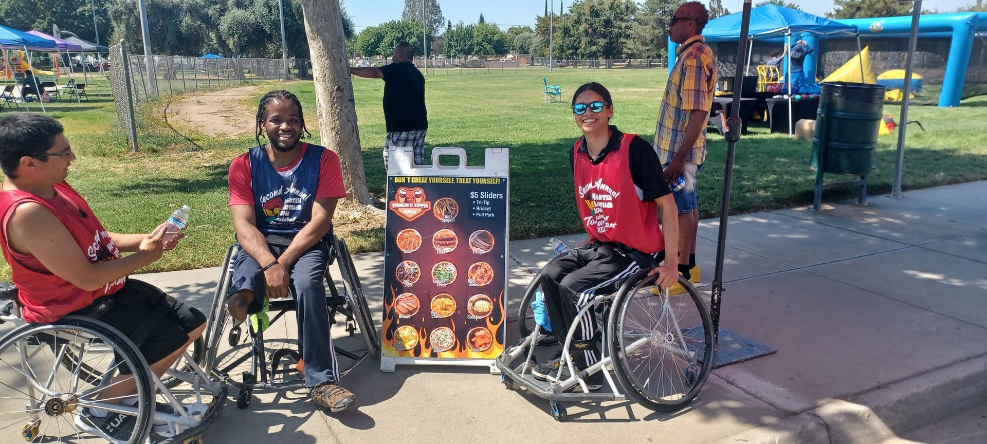 Happy disabled participants