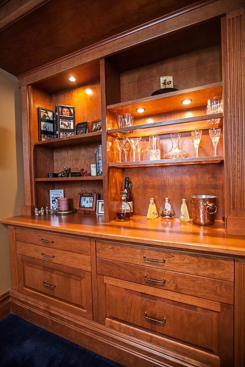 custom cabinet recessed lighting installation