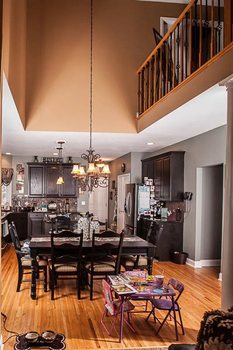 chandelier and custom dining room lighting