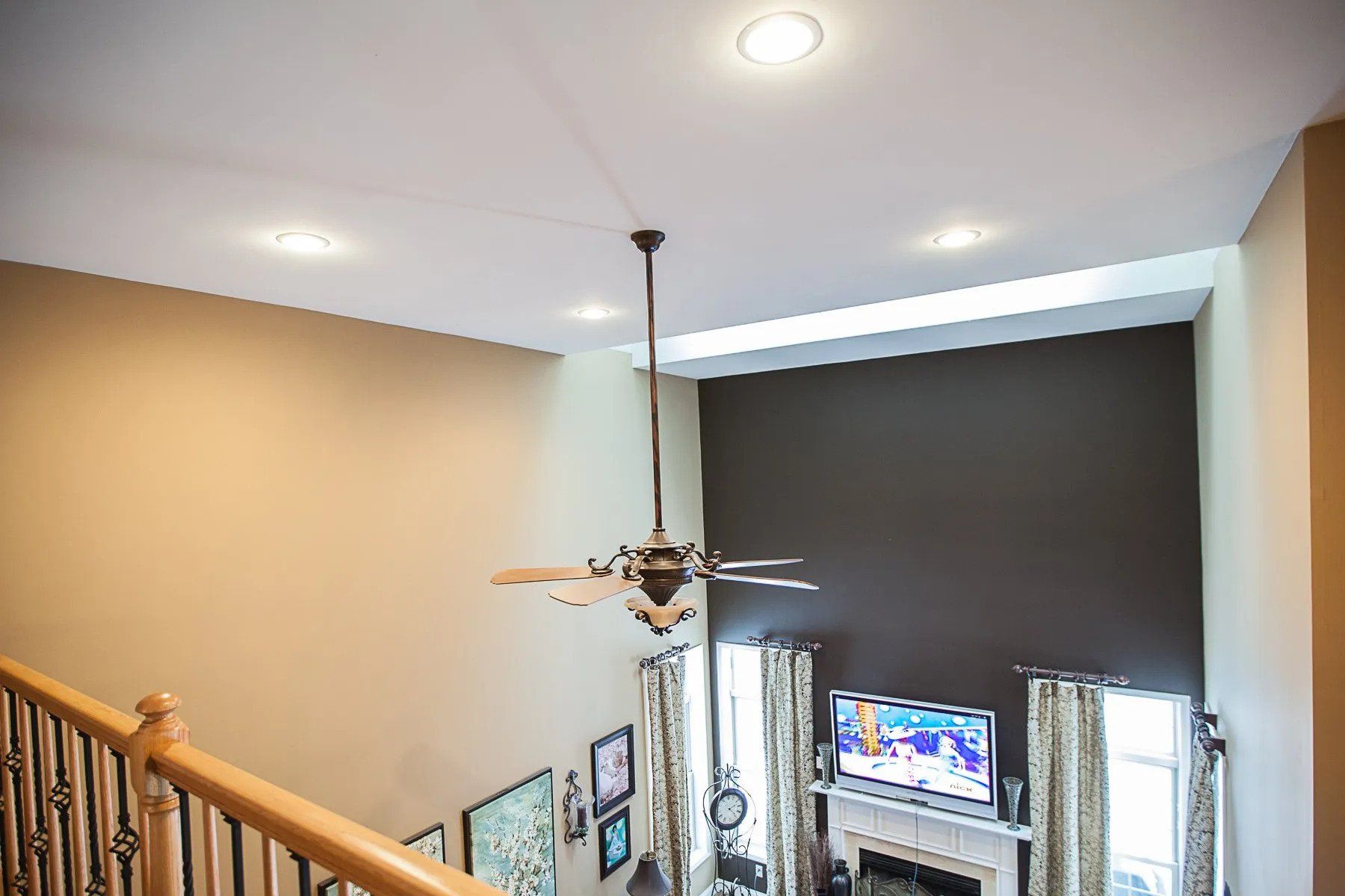 recessed lighting installation high ceilings in living room