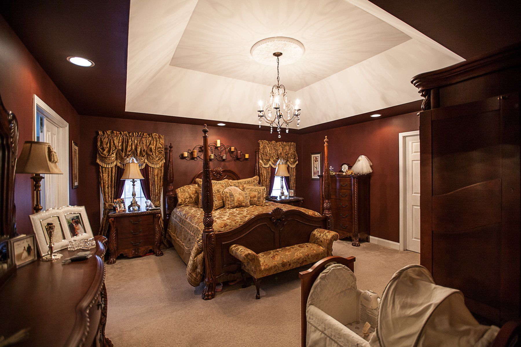 recessed lighting and chandelier installation for bedroom