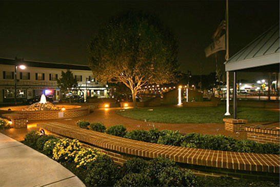 9/11 memorial landscape and fountain lighting
