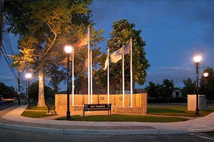 Veteran's memorial park fully automated street lights in Little Ferry, NJ