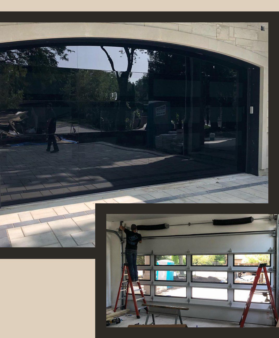 A garage door perfectly installed