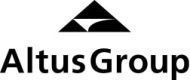 Altus Group logo: black triangle with a white curved shape, text below