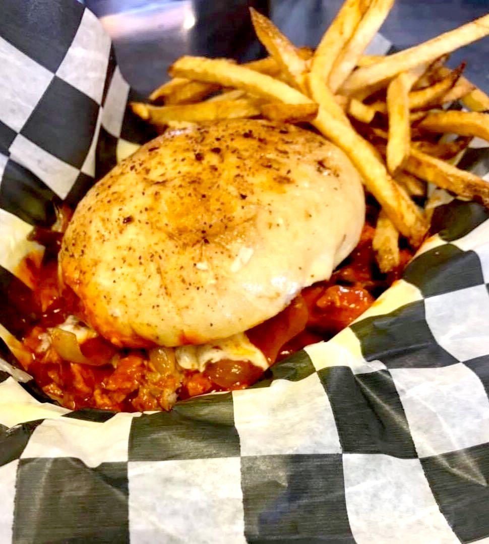 delicious burger and fries