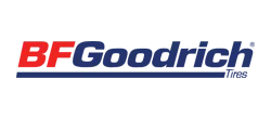 BFGoodrich Tires logo: red BF, blue Goodrich, Tires text below.