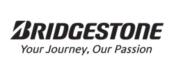Bridgestone logo with tagline: Your Journey, Our Passion. Black text on white.